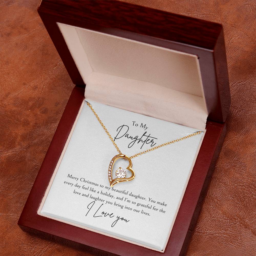 To My Daughter Merry Christmas Forever Love Necklace