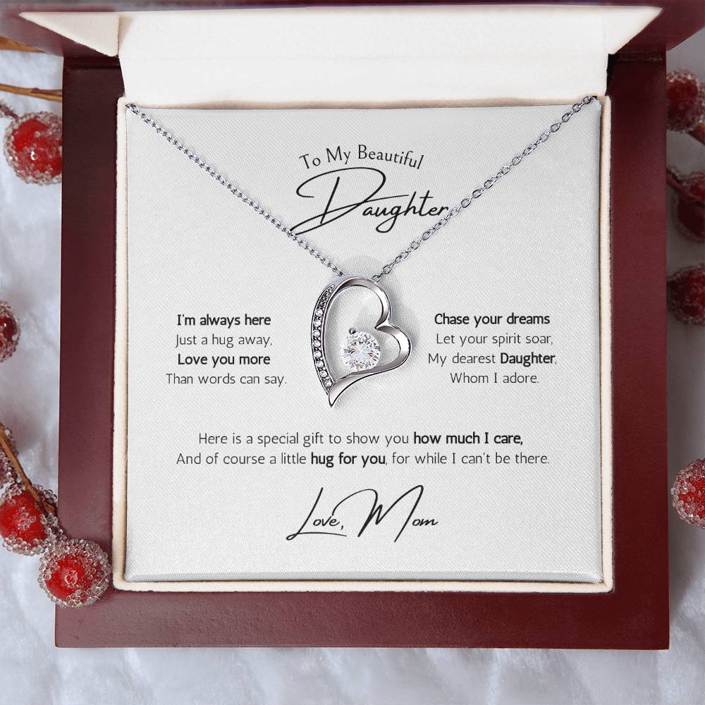 To My Beautiful Daughter Forever Love Necklace