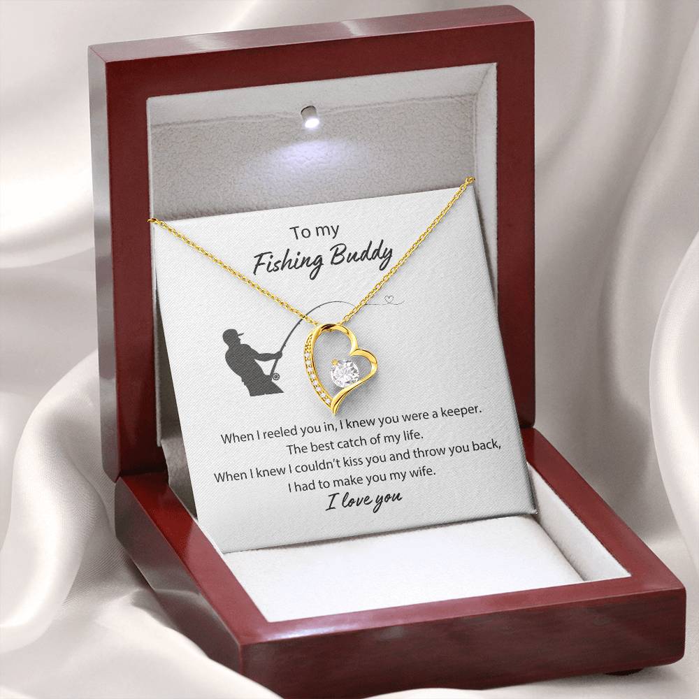 To My Fishing Buddy Forever Love Necklace