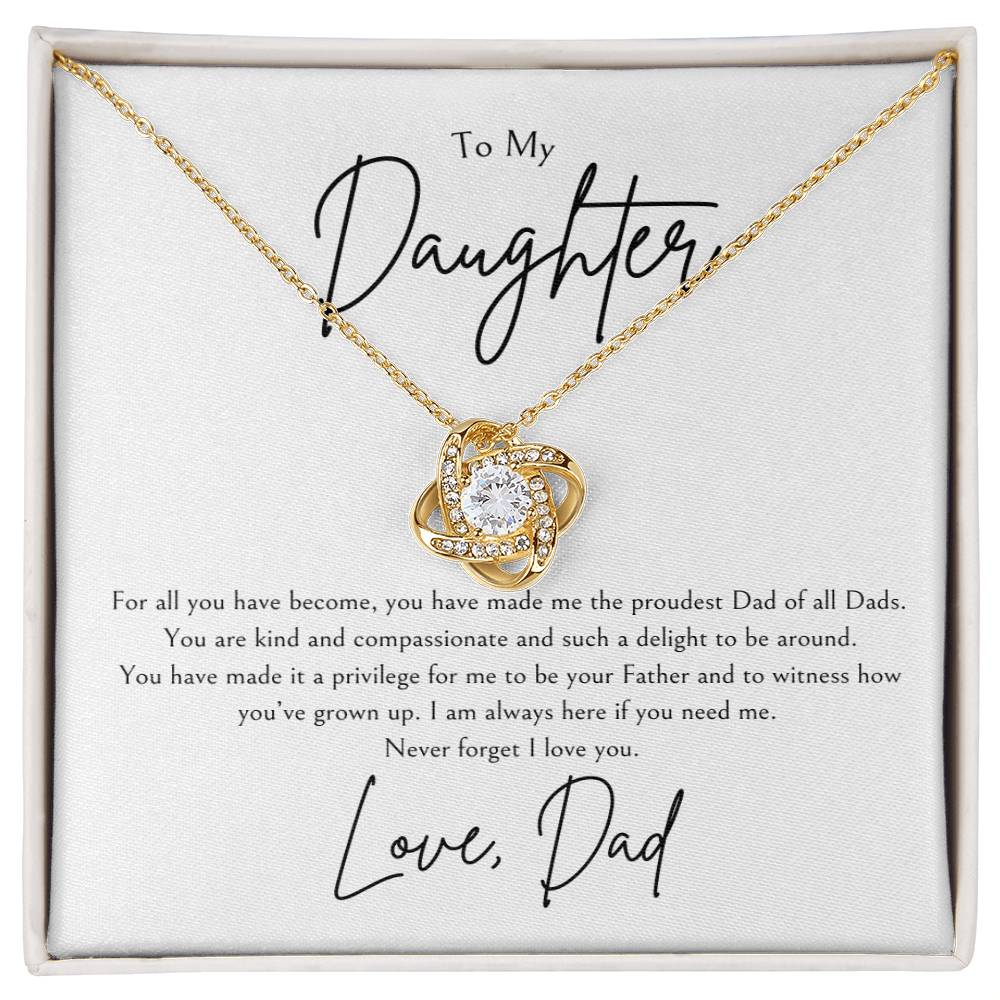 Dad to Daughter Beautiful Love Knot Necklace