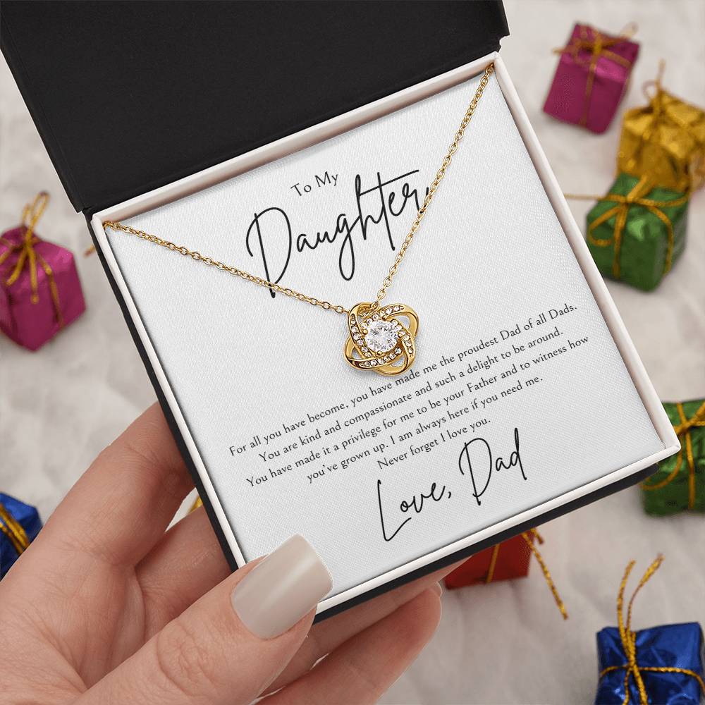 Dad to Daughter Beautiful Love Knot Necklace