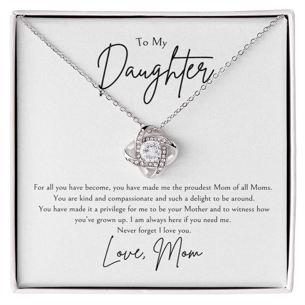 Mom to Daughter Beautiful Love Knot Necklace