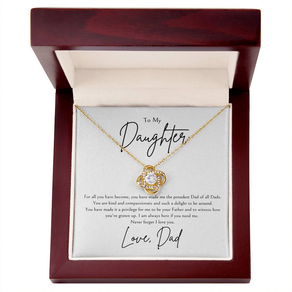 Dad to Daughter Beautiful Love Knot Necklace