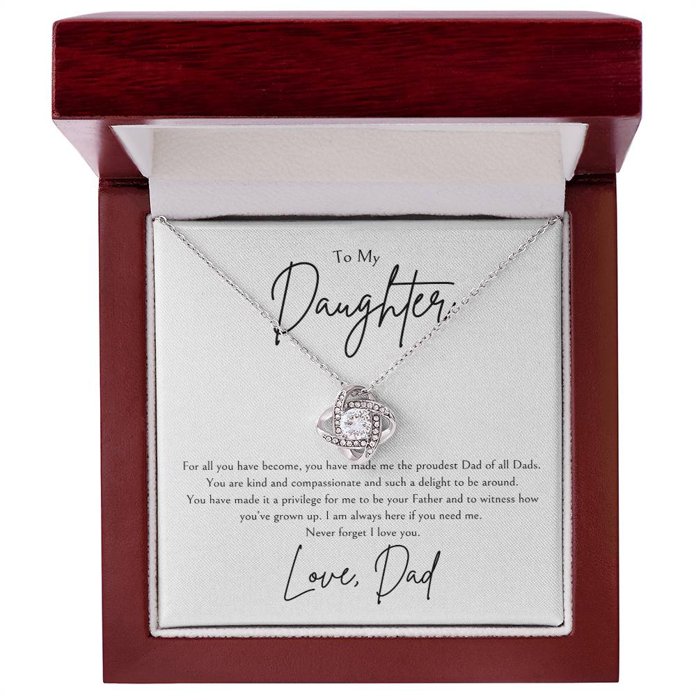 Dad to Daughter Beautiful Love Knot Necklace