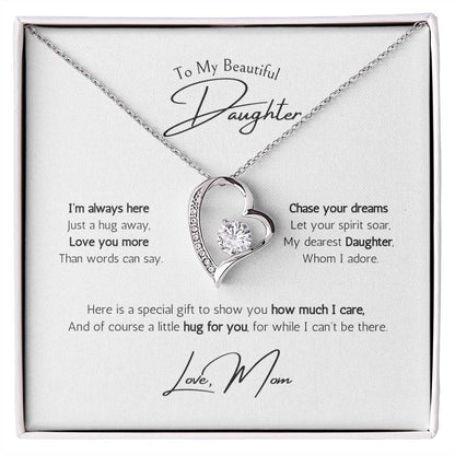 To My Beautiful Daughter Forever Love Necklace