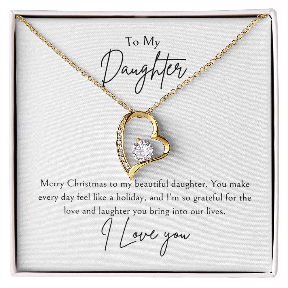 To My Daughter Merry Christmas Forever Love Necklace