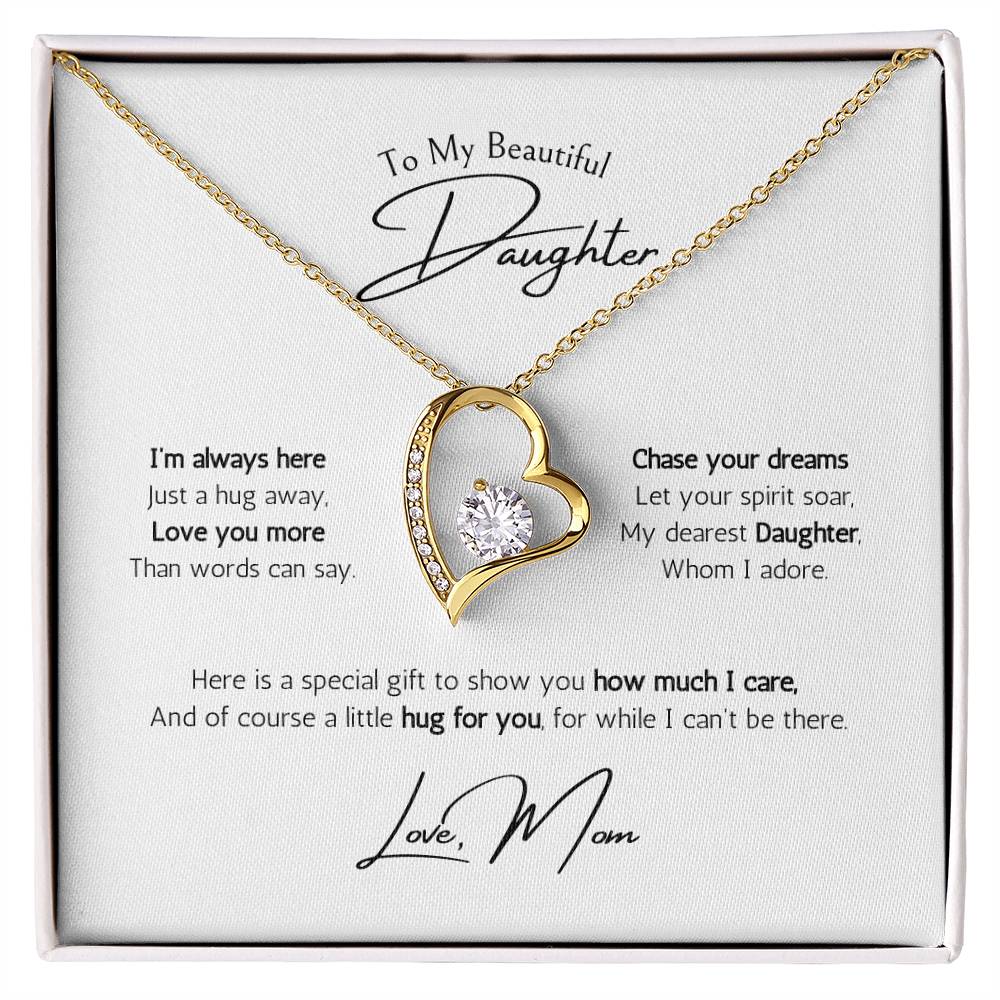 To My Beautiful Daughter Forever Love Necklace