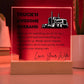 TRUCKN AWESOME HUSBAND Acrylic Square Plaque